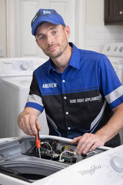 Andrew working on washer